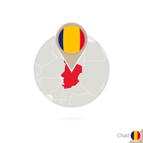 Premium Vector Chad Map And Flag In Circle Map Of Chad Chad Flag