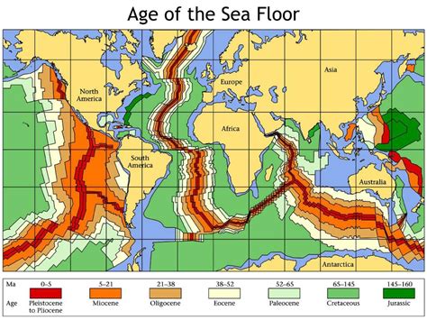 Age Of The Seafloor Map