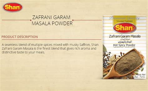 Shan Zafrani Garam Masala 176 Oz 50 G Grocery