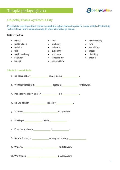 Uzupe Nianie Zda Zestaw Kart Pracy Z Wiczeniami J Zykowymi Epedagogika