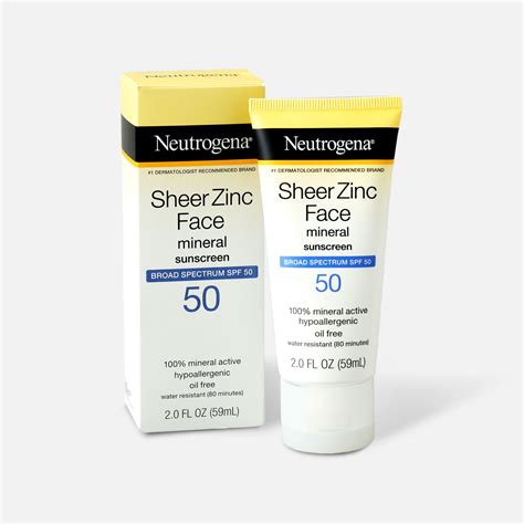 Neutrogena Sheer Zinc™ Face Dry Touch Sunscreen Broad Spectrum Spf 50 2 Fl Oz