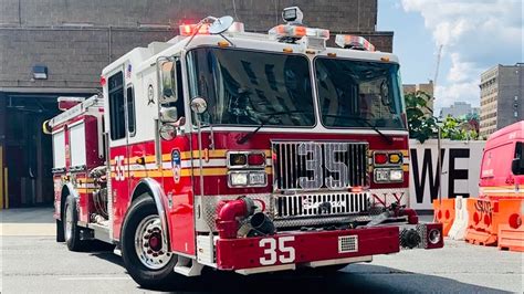 Brand New 2023 Fdny Engine 35 Responding From Quarters On 3rd Avenue In Harlem Manhattan