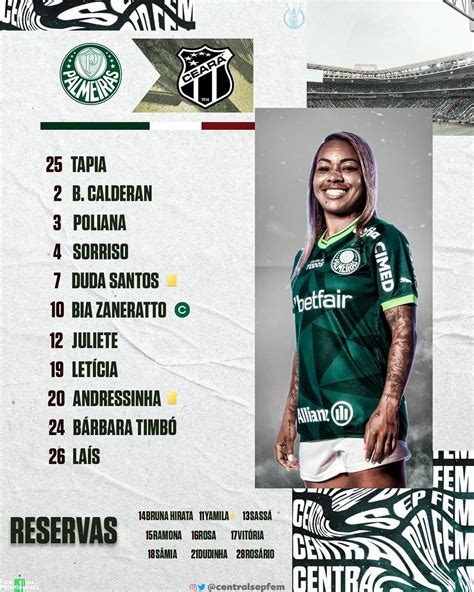 Central Palmeiras Feminino on Twitter Verdão escalado Chú Santos