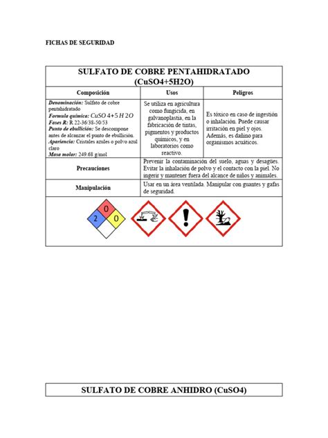 Fichas De Seguridad Descargar Gratis Pdf Ácido Clorhídrico Química