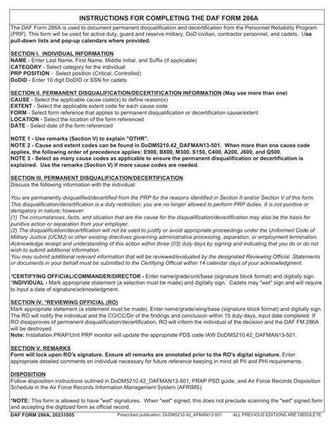 Daf Form 286a Fill Out Sign Online And Download Fillable Pdf