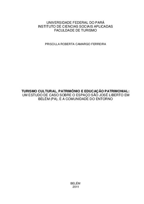 Pdf Universidade Federal Do ParÁ Instituto De Ciencias Sociais