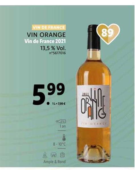 Promo Vin Orange Vin De France 2021 13 5 Vol Chez Lidl Icatalogue Fr