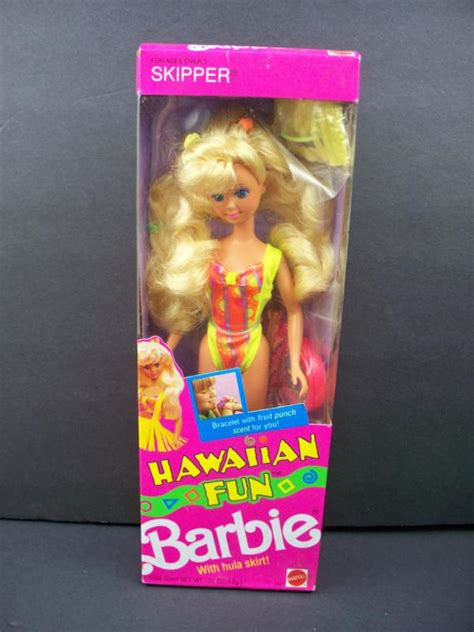 Nib Barbie Doll 1990 Hawaiian Fun Skipper Hula Skirt