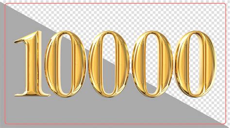 Numéro 10000 Rendu 3d Psd Premium