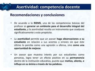 La Asertividad Una Competencia Docente Primordial Del Docente En L Nea