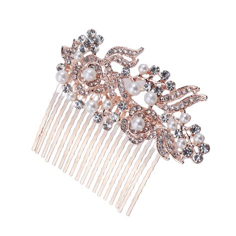 Women Bridal Wedding Hair Comb Rhinestones Hair Sided Combs Bridal ...