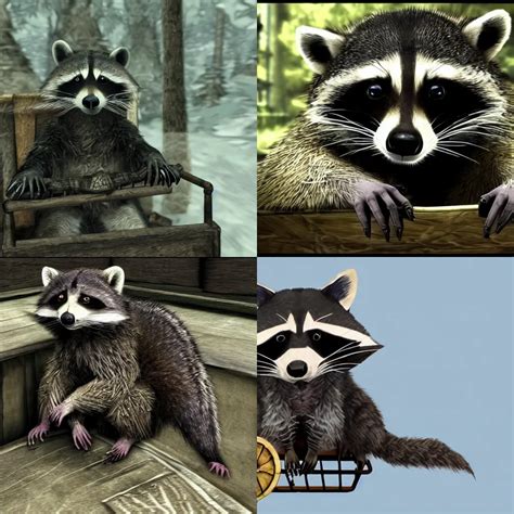 Raccoon Ralof Sitting In A Cart Skyrim Intro Stable Diffusion Openart