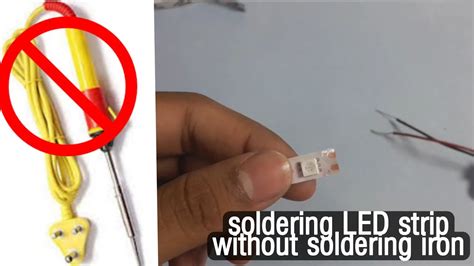 How To Solder Led Strips Without Soldering Iron Diy Led Soldering With Glue Gun Youtube