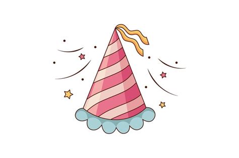 Premium Vector New Year Party Hat Sticker Design