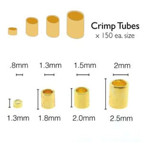 Beadsmith Basic Elements Gold Plated Crimp Tube Assortment 600pc