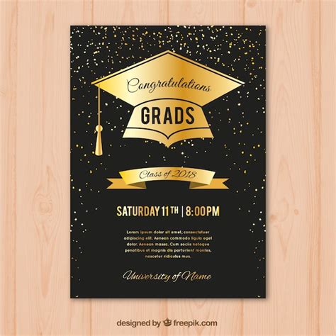 Invitación de fiesta de graduación en estilo de lujo Vector Gratis