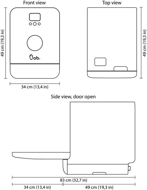 Dimensions of Bob the mini dishwasher - Daan Tech