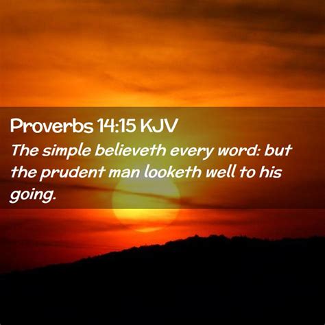 Proverbs 14 15 Kjv Bible Verse Images