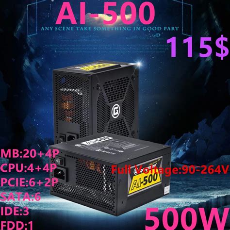 Original Psu For Apexgaming Non Modular Game Mute Power Supply Rated 500w 400w Peak 550w 450w