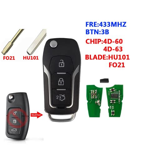 Buttons Fob Modified Flip Folding Remote Car Key Mhz D D