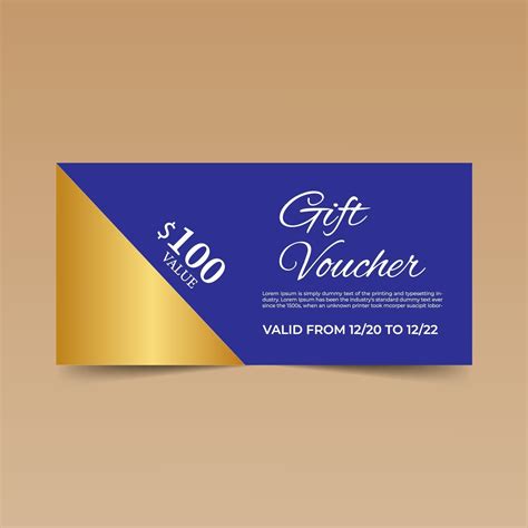 Nice Blue Gift Voucher Design Template Vector Art At Vecteezy