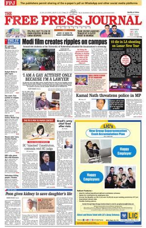 Free Press Journal Mumbai Edition Mon Jan