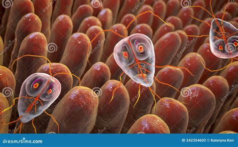 Giardia Lamblia Protozoan The Causative Agent Of Giardiasis Stock