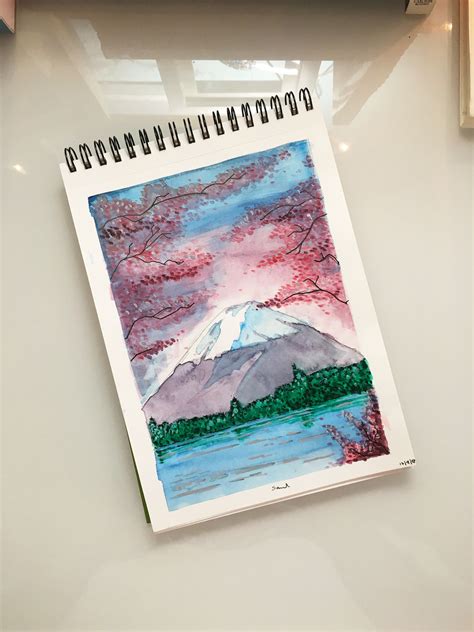 Fuji mountain, from Japan. I loved painting this, one of my favorite ...