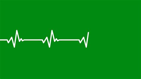 Heartbeat Pulse Rate Animation Green Screen Electrocardiogram Beeping