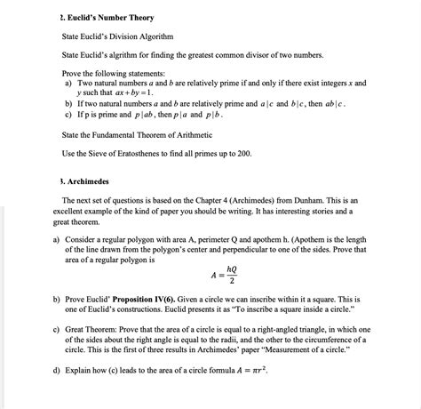 Solved 2. Euclid's Number Theory State Euclid's Division | Chegg.com