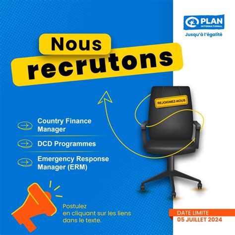 PLAN INTERNATIONAL MALI RECRUTE 03 POSTES H F Y A Bara Offres D