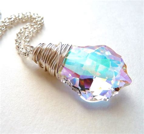 Swarovski Crystal Necklace Aurora Borealis AB By JBMDesigns