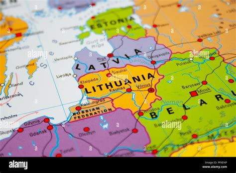 Map of Lithuania, Baltic states Stock Photo - Alamy