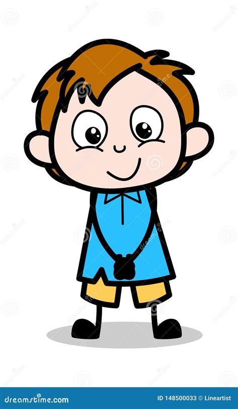 Cute Smile School Boy Cartoon Character Vector Illustration Stock