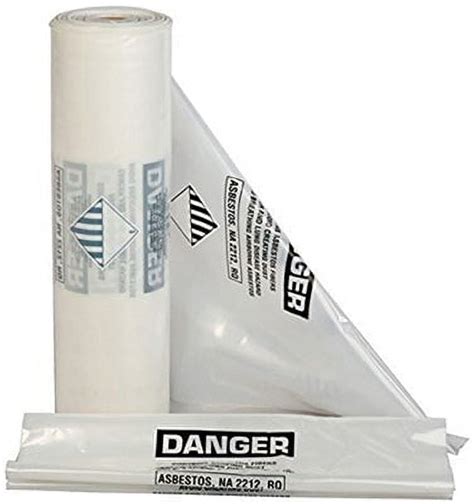 Asbestos Disposal Bags 21 Mil 36 X 60 Clear Printed