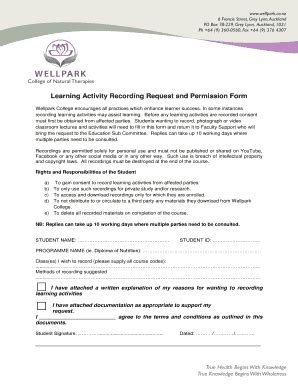 Fillable Online Wellpark Co Learning Activity Recording Request And