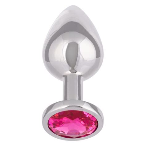 Plug Anal De Aluminio Jewel Rose Grande Tab Sex Shop