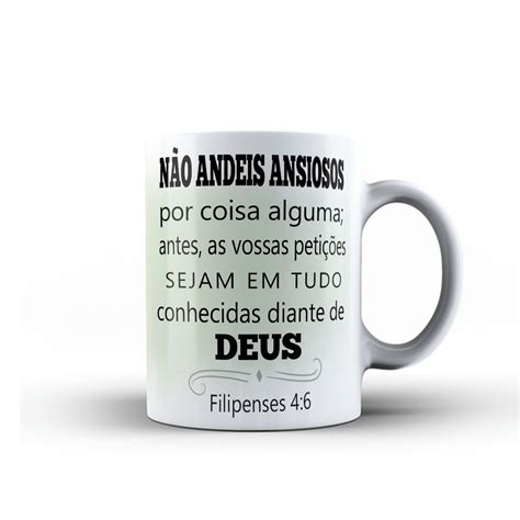 Caneca Personalizada Frase Bíblica cristã Ansiedade Xícara Elo7