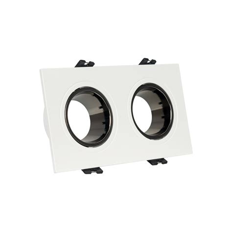 Aro Downlight Cuadrado Basculante Doble Gu Mr Bajo Ugr Corte