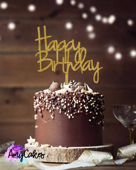 Trendy Happy Birthday Gold Metallic Large