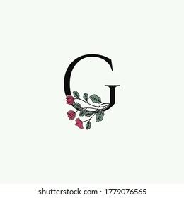 Botanical Capital Letter C Vector Stock Vector Royalty Free