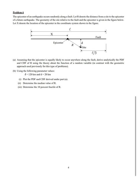 SOLVED Problem 6 The Epicenter Of An Earthquake Occurs Randomly Along