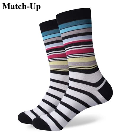 Match Up New Collection All Cotton Men Colorful Socks Brand Man Socks Men Socks Stripe Cotton