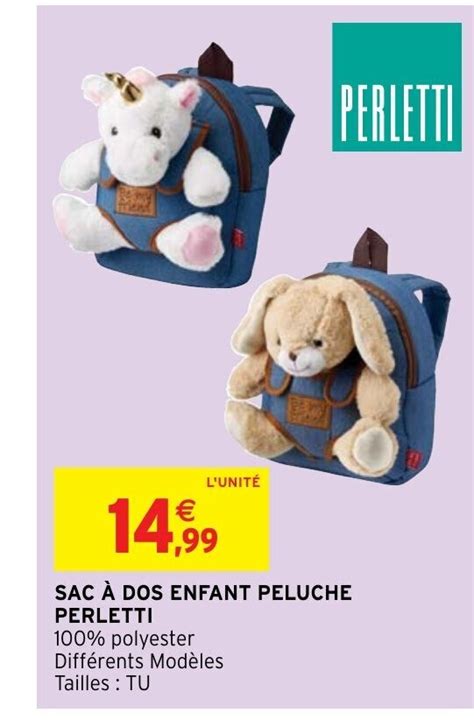 Promo Sac Dos Enfant Peluche Perletti Chez Intermarch Hyper