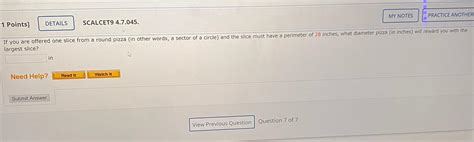 Solved MY NOTES PRACTICE ANOTHER 1 Points DETAILS SCALCET9 Chegg