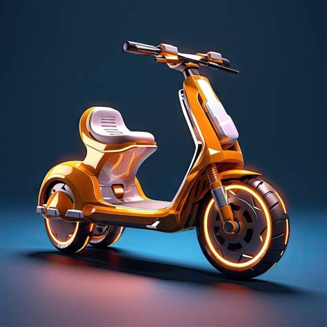 Premium Ai Image 3d Rendering Of A Futuristic Concept Electric Scooter
