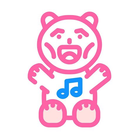 musical stuffed animal toy baby color icon vector illustration 23099322 ...