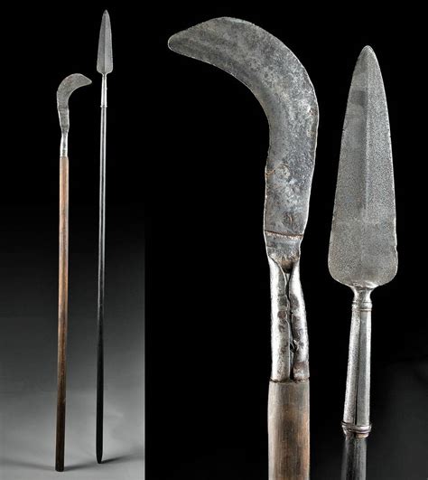 18th C. European Iron Polearms - Spear + Billhook Auction