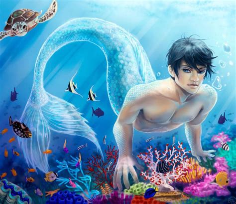 Haru By Cosmic Chameleon Anime Merman Mermaid Art Mermaid