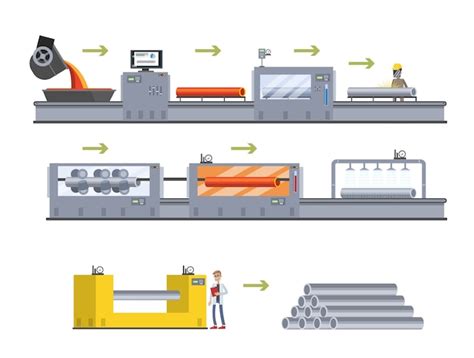 Premium Vector Steel Or Metal Production Process On The Automated